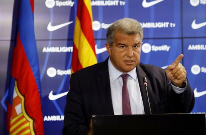 Joan Laporta, presidente del FC Barcelona, este miércoles durante un acto.