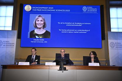 Momento en el que se ha anunciado el premio Nobel de Economía para Claudia Goldin, este lunes en Estocolmo. 
